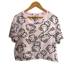 Hello Kitty pastel pink novelty print boxy crop top
